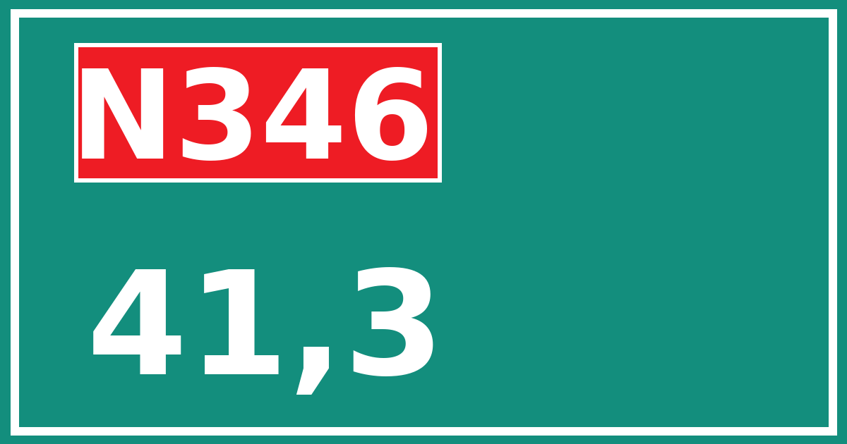 Hectometerbord N346 41,3