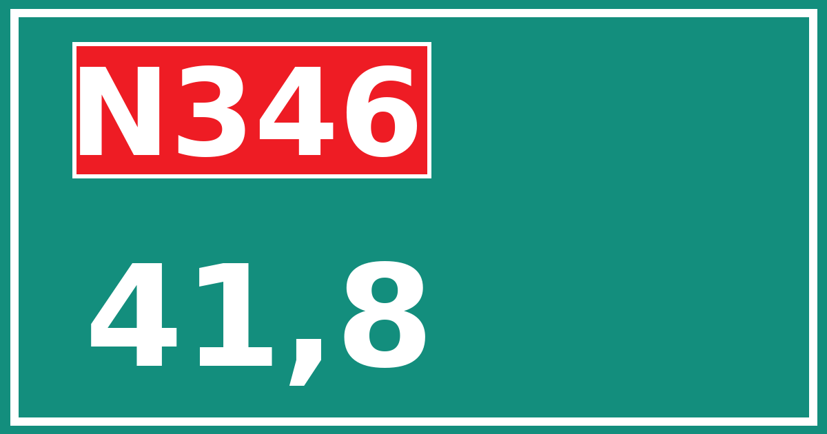 Hectometerbord N346 41,8