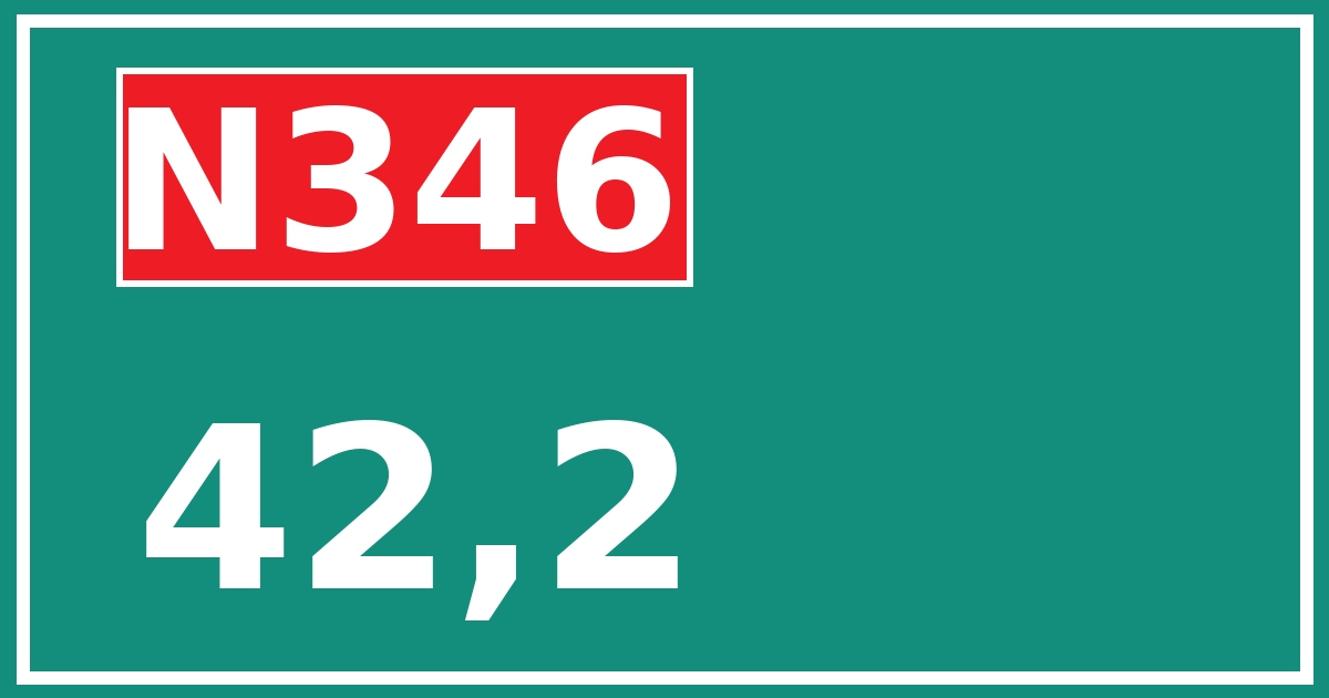 Hectometerbord N346 42,2