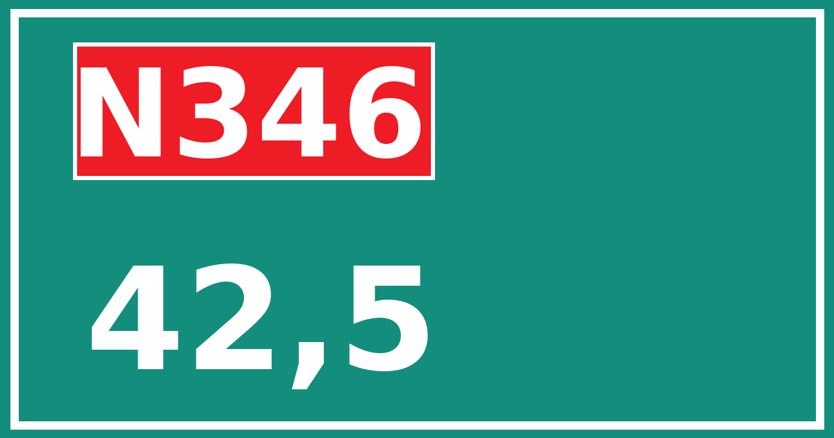 Hectometerbord N346 42,5