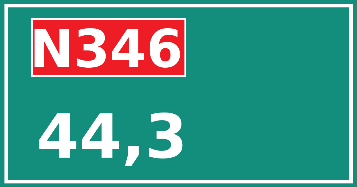Hectometerbord N346 44,3