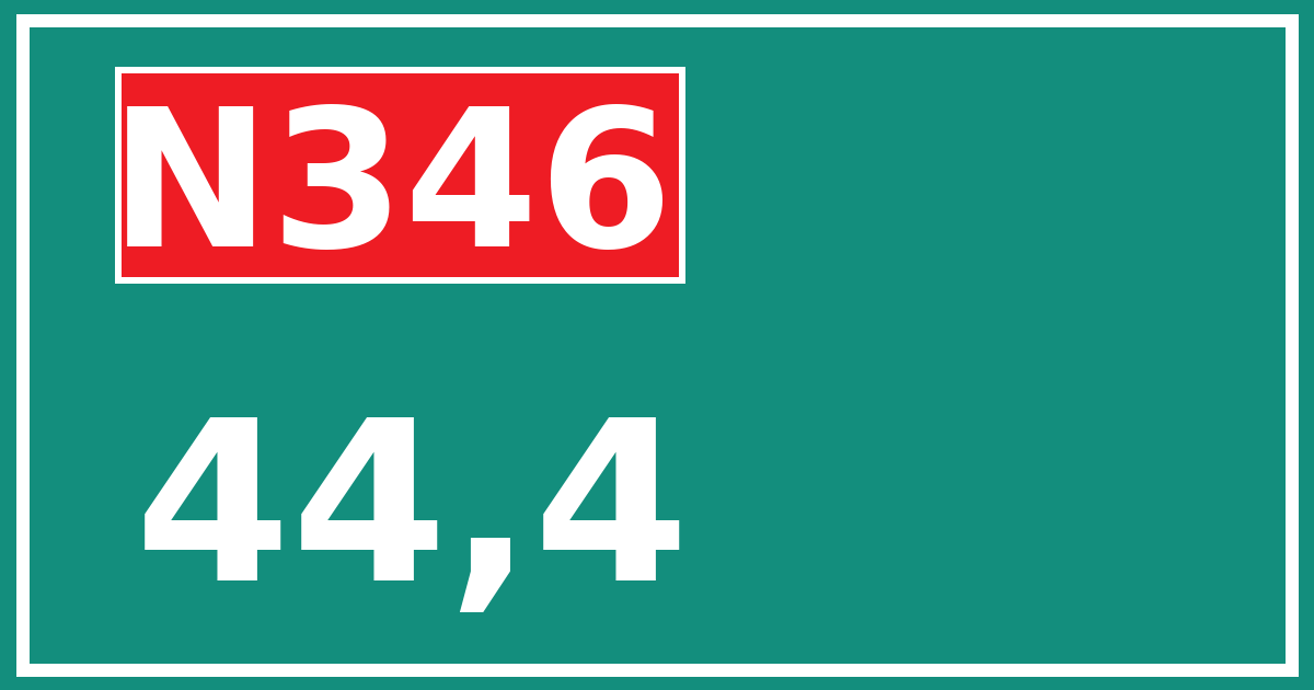 Hectometerbord N346 44,4