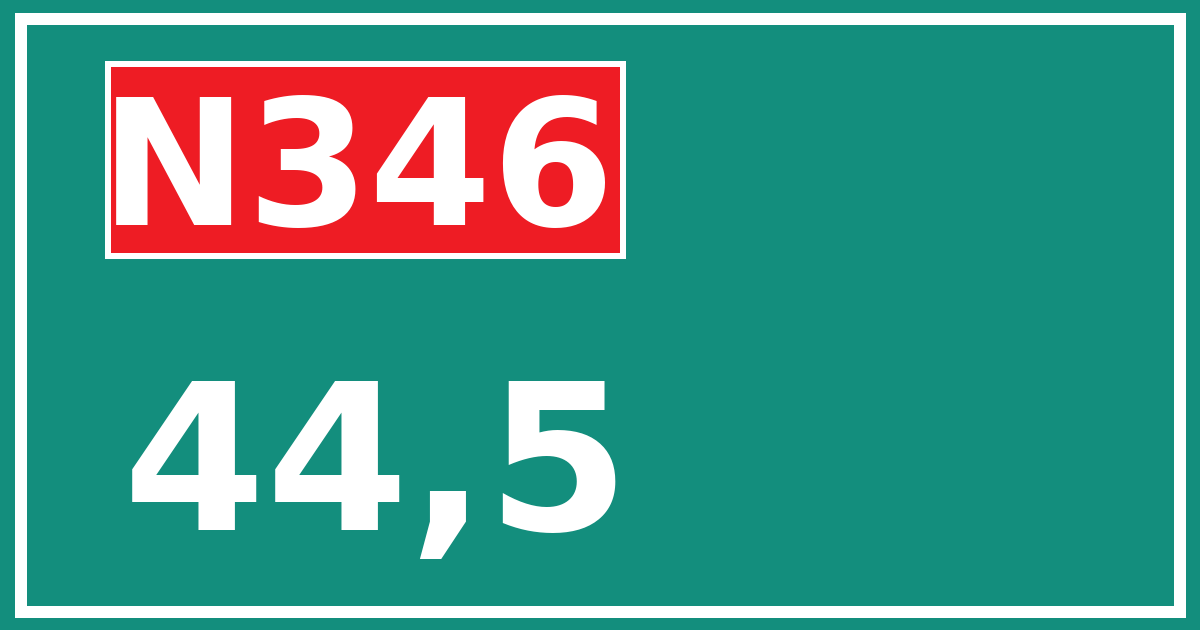 Hectometerbord N346 44,5