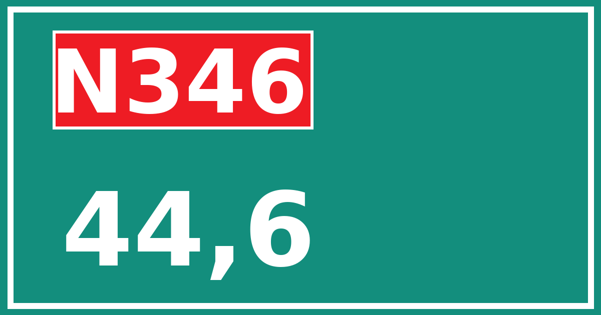 Hectometerbord N346 44,6