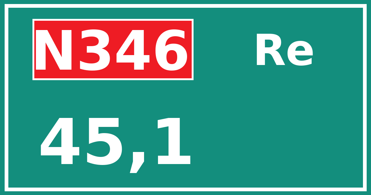 Hectometerbord N346 45,1 zijde Re