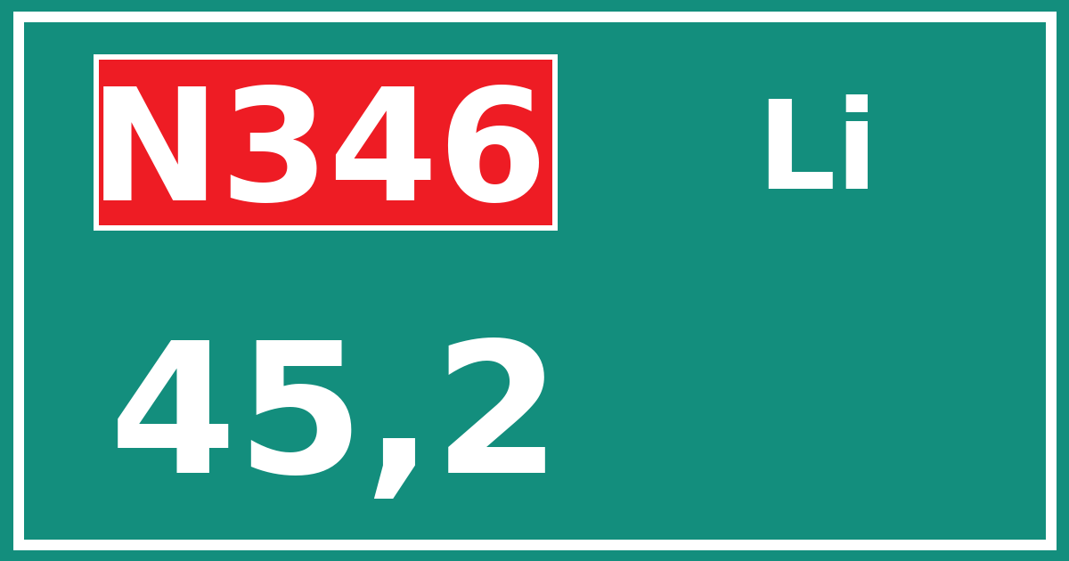 Hectometerbord N346 45,2 zijde Li