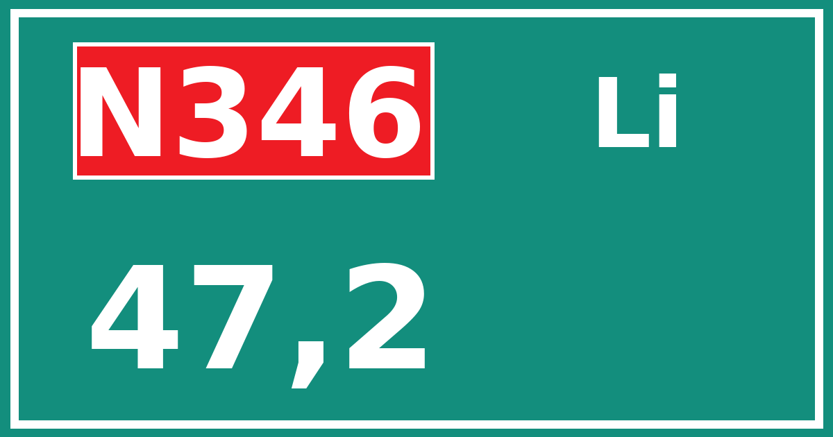 Hectometerbord N346 47,2 zijde Li
