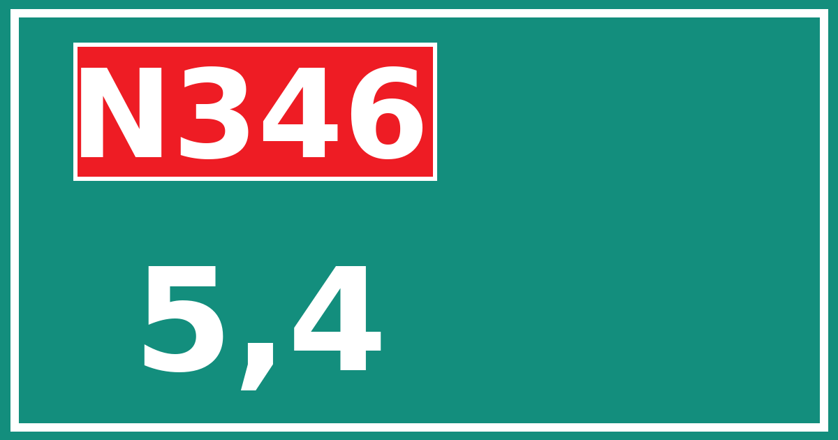 Hectometerbord N346 5,4