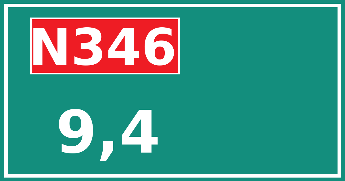 Hectometerbord N346 9,4