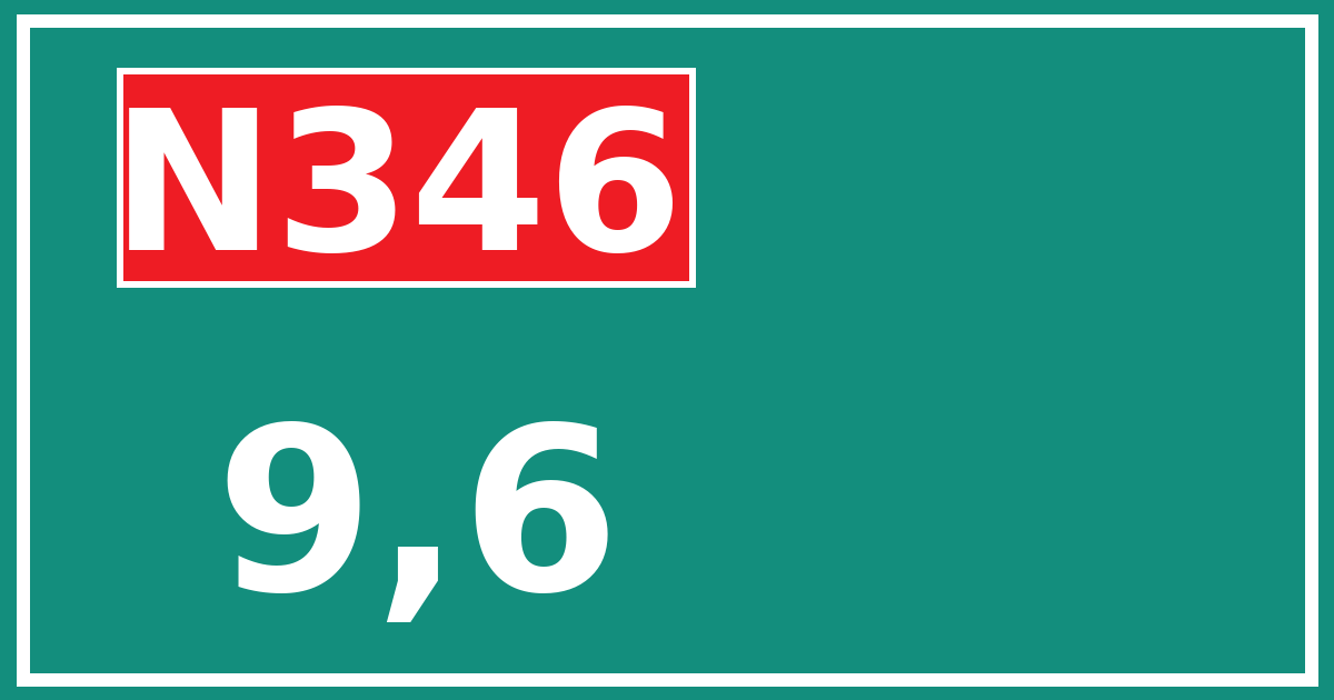 Hectometerbord N346 9,6