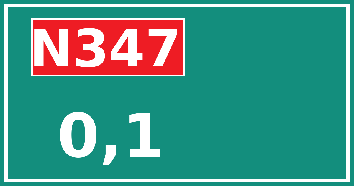 Hectometerbord N347 0,1