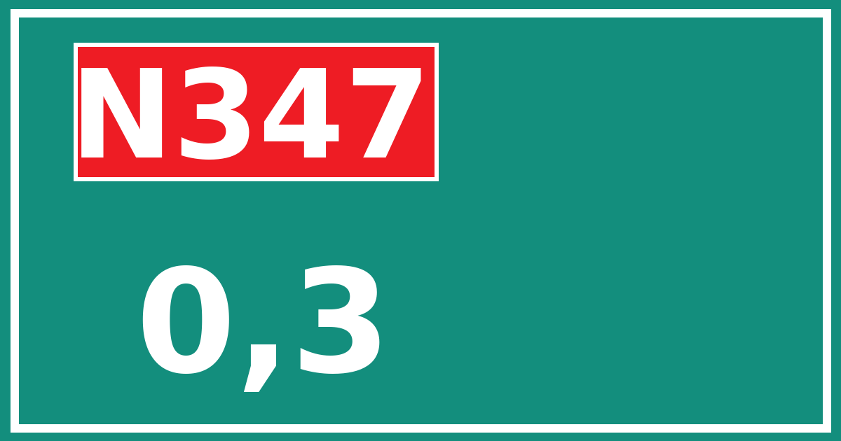 Hectometerbord N347 0,3