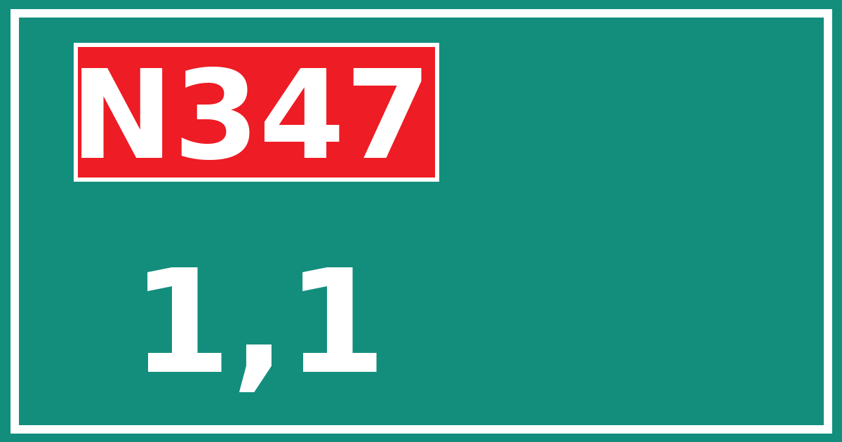 Hectometerbord N347 1,1