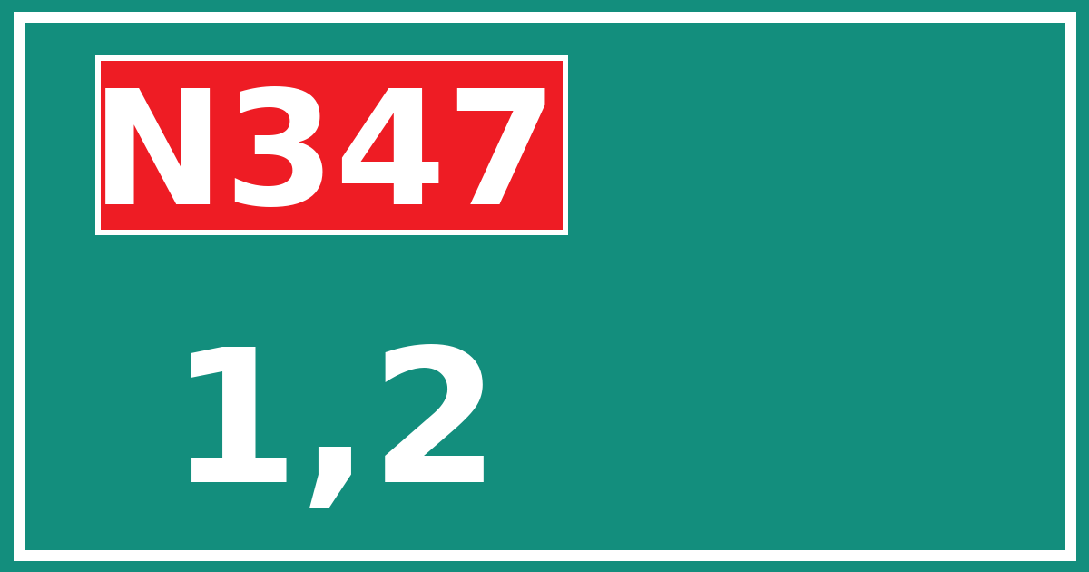 Hectometerbord N347 1,2