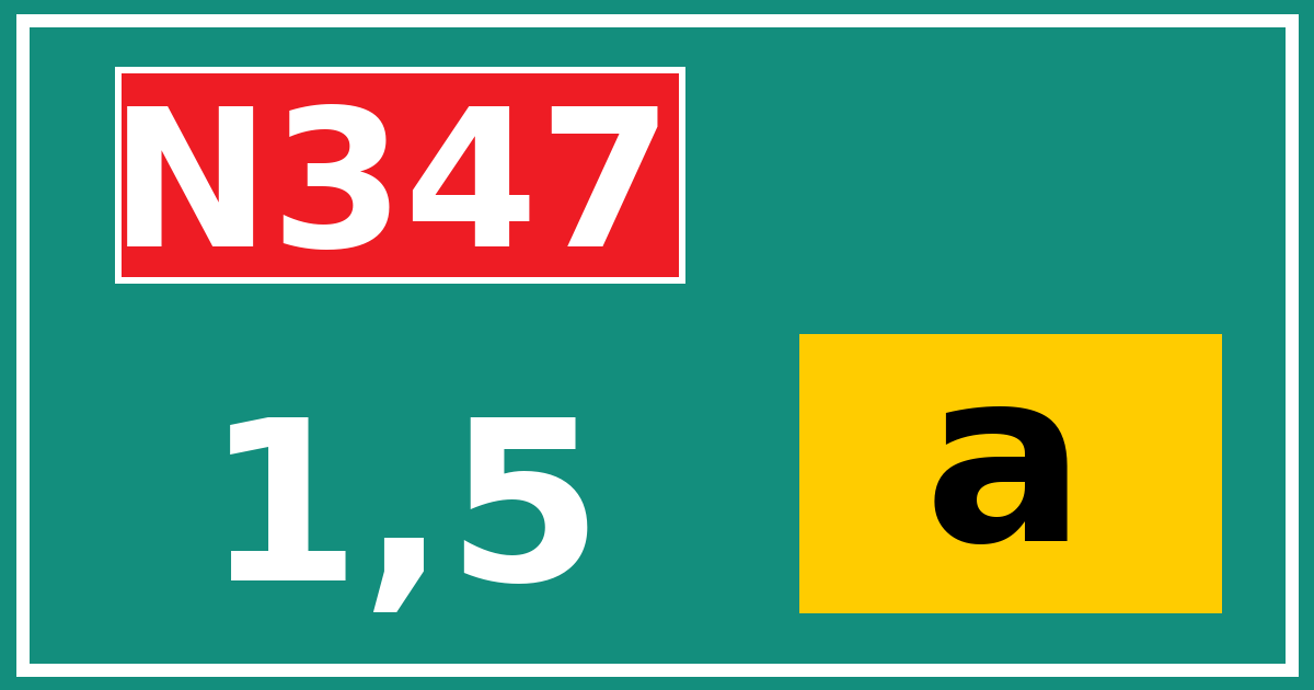Hectometerbord N347 1,5 letter a