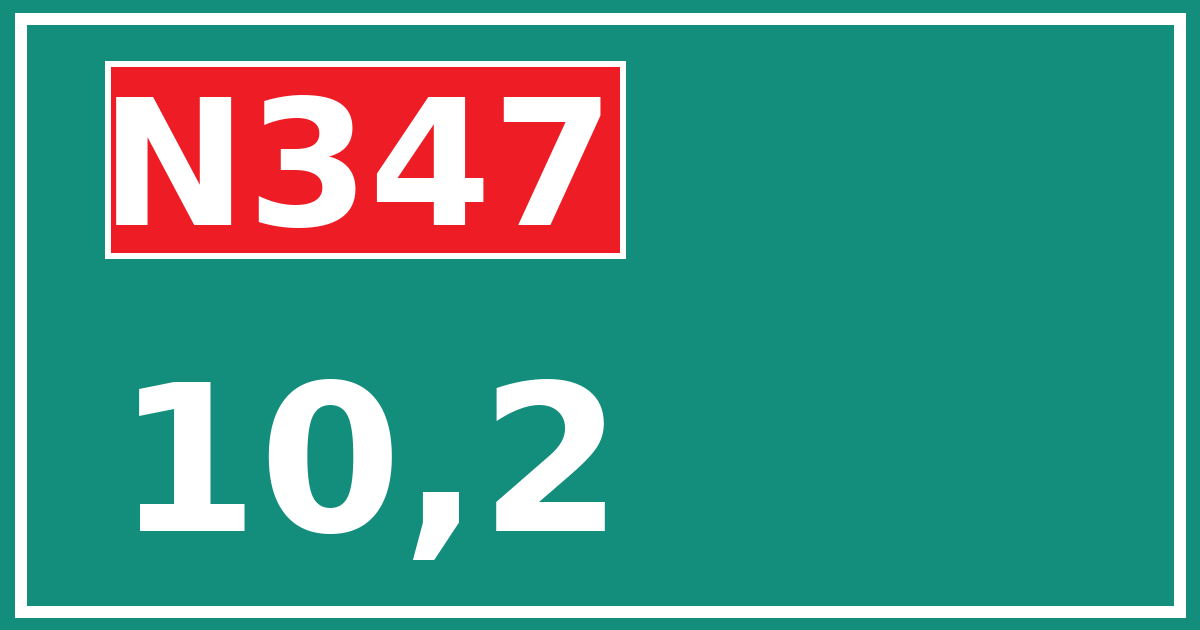 Hectometerbord N347 10,2