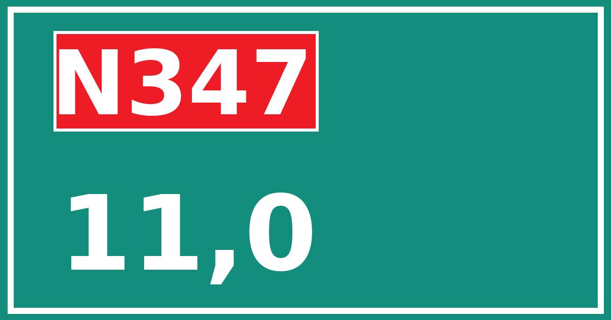 Hectometerbord N347 11,0
