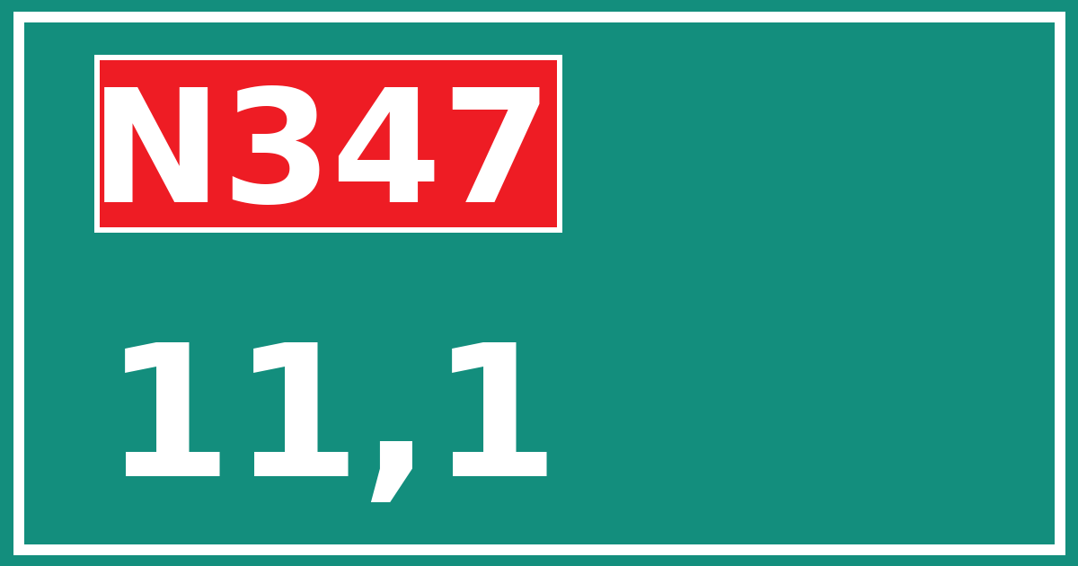Hectometerbord N347 11,1