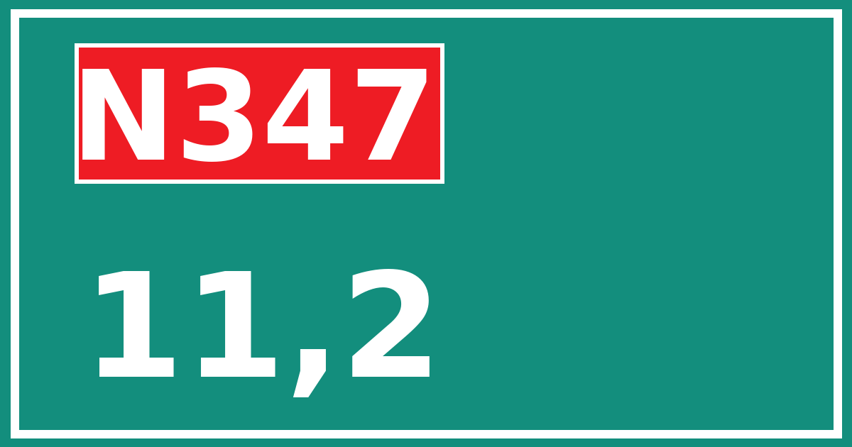 Hectometerbord N347 11,2