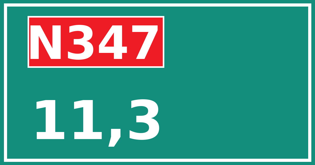 Hectometerbord N347 11,3