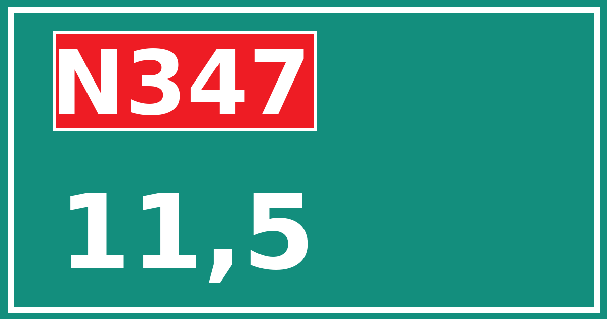 Hectometerbord N347 11,5