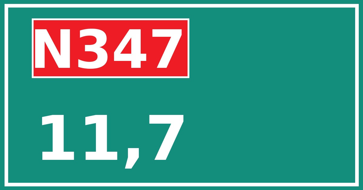 Hectometerbord N347 11,7