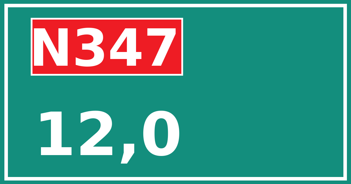 Hectometerbord N347 12,0