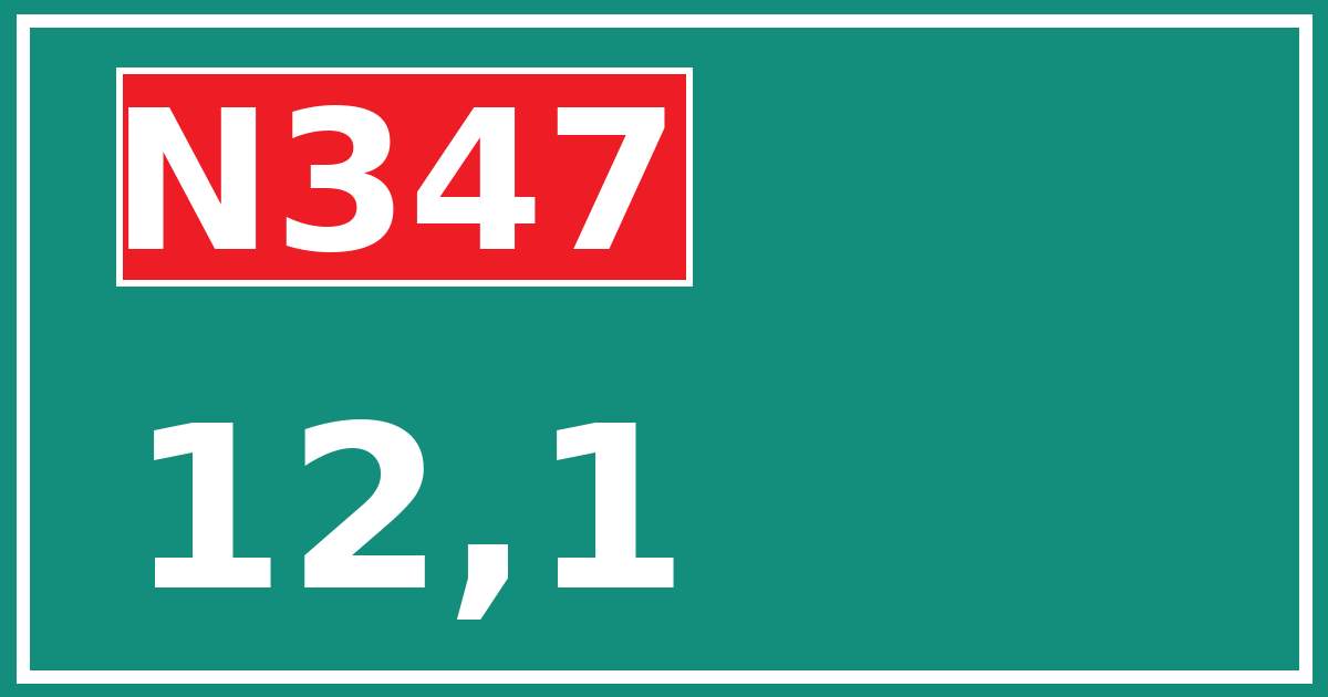 Hectometerbord N347 12,1