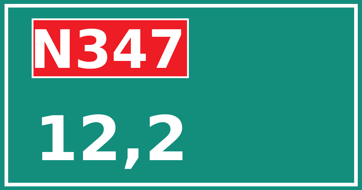 Hectometerbord N347 12,2