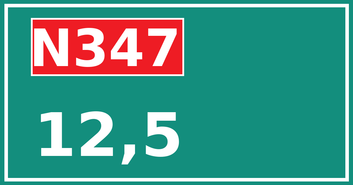 Hectometerbord N347 12,5