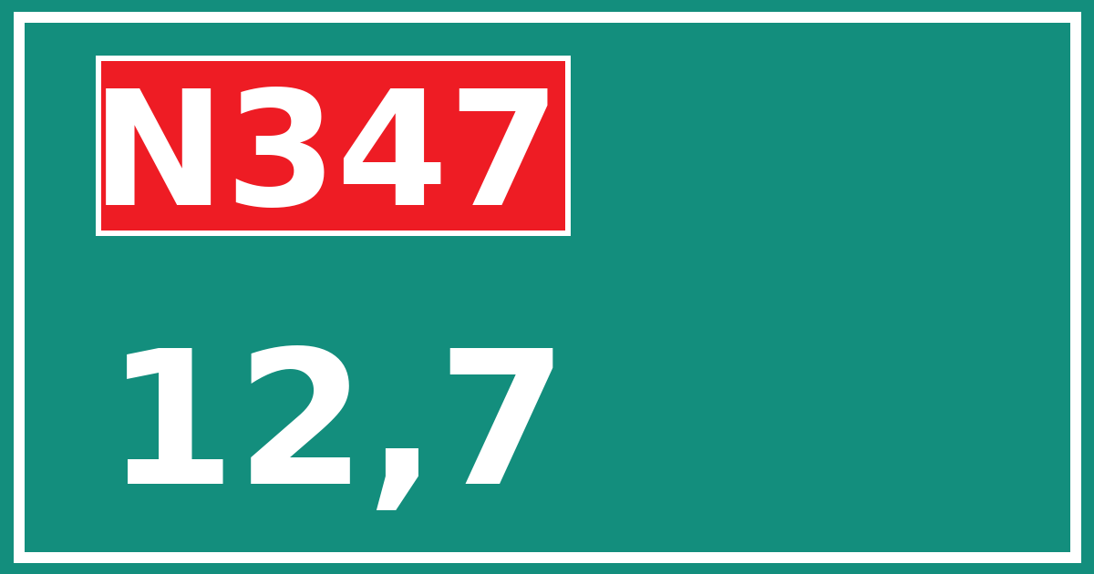 Hectometerbord N347 12,7