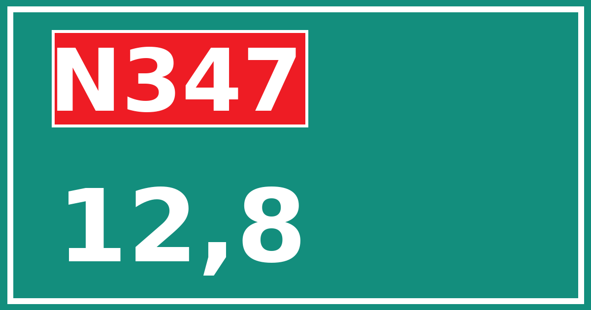 Hectometerbord N347 12,8