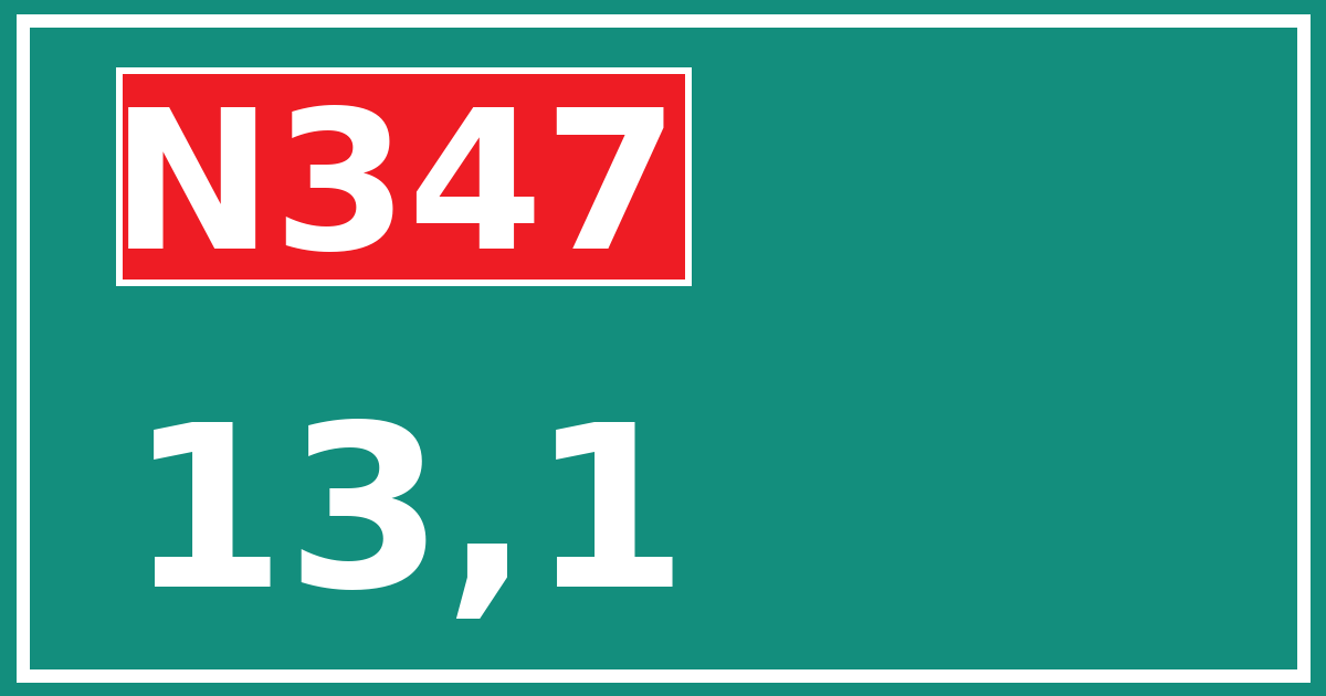 Hectometerbord N347 13,1