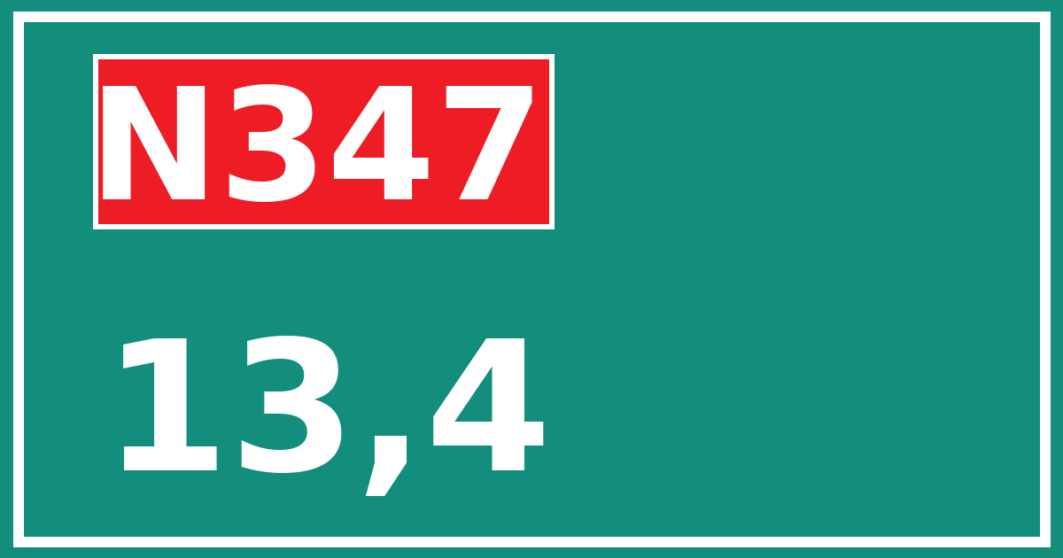 Hectometerbord N347 13,4
