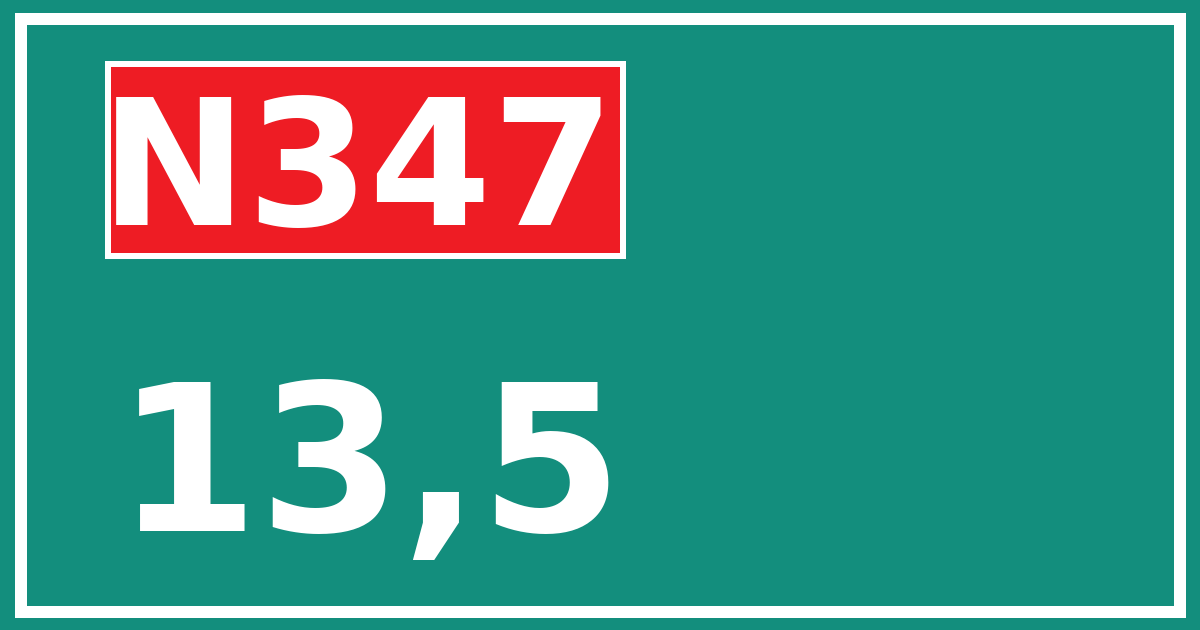 Hectometerbord N347 13,5