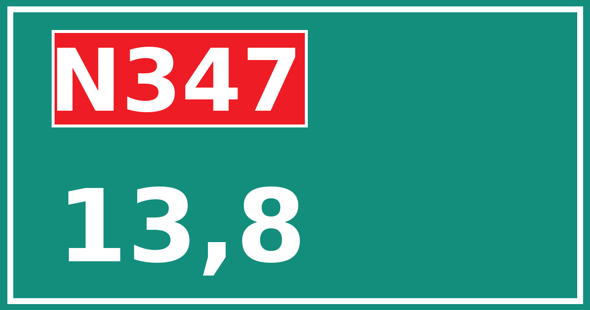 Hectometerbord N347 13,8
