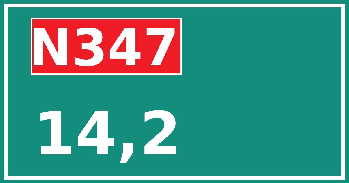 Hectometerbord N347 14,2