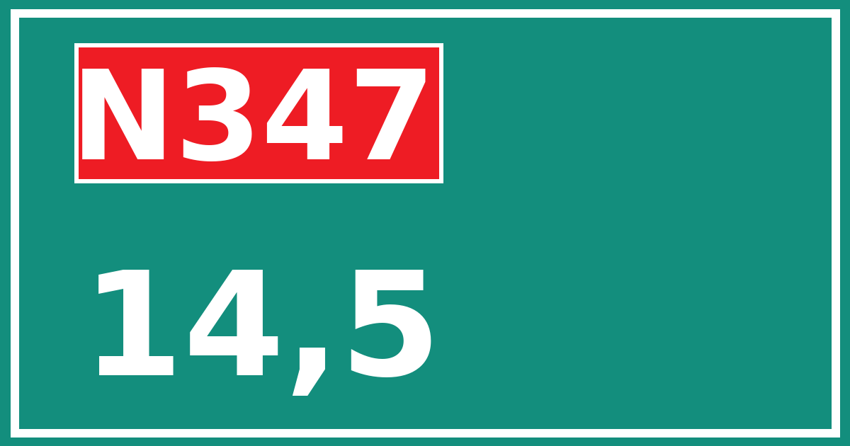 Hectometerbord N347 14,5