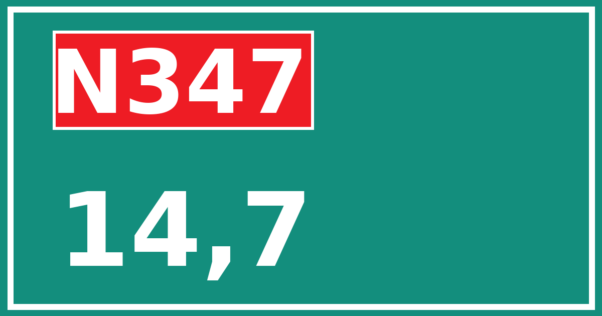 Hectometerbord N347 14,7