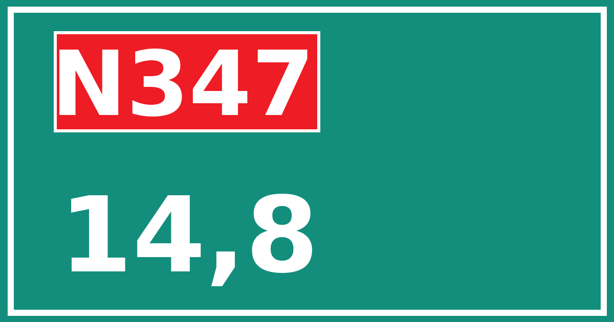 Hectometerbord N347 14,8