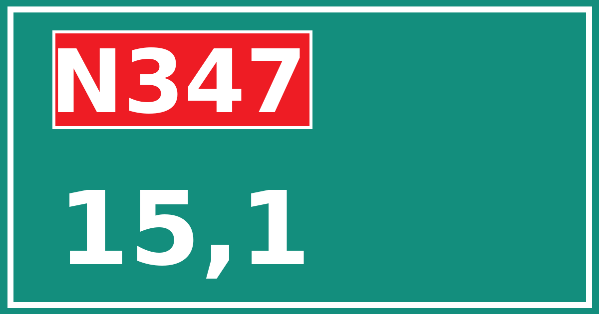 Hectometerbord N347 15,1
