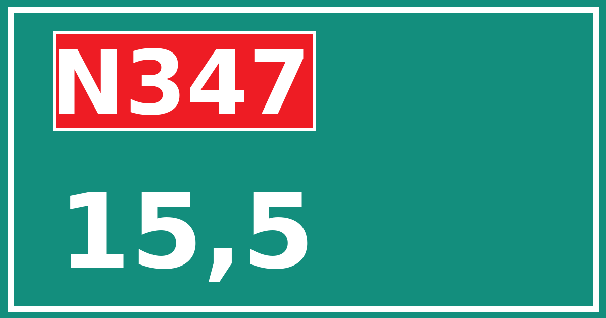 Hectometerbord N347 15,5
