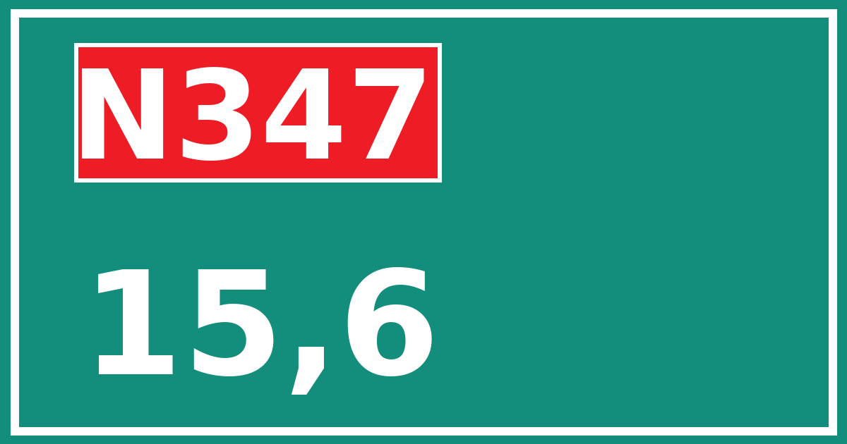 Hectometerbord N347 15,6