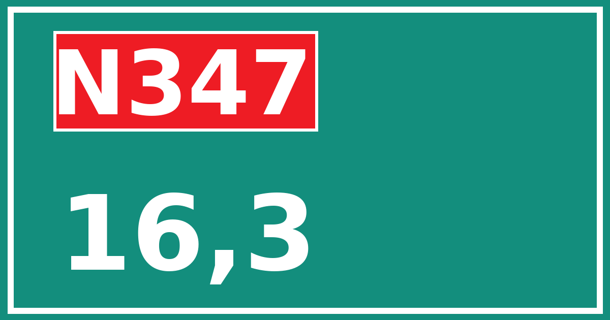 Hectometerbord N347 16,3