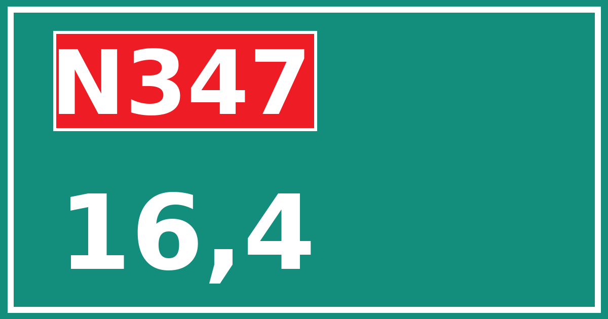 Hectometerbord N347 16,4