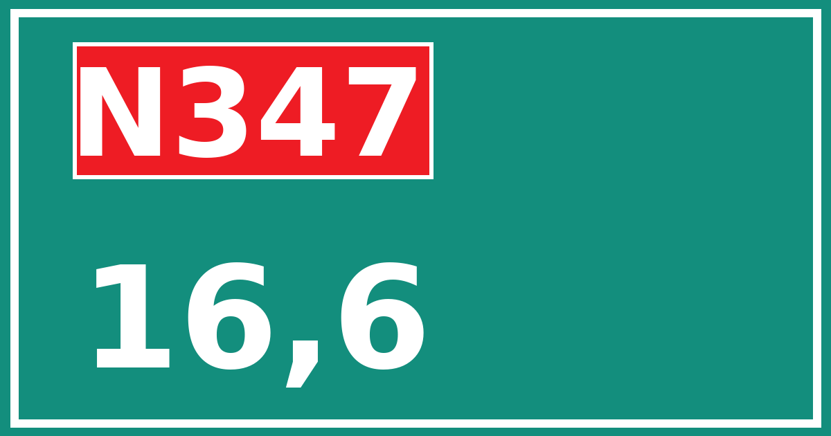 Hectometerbord N347 16,6