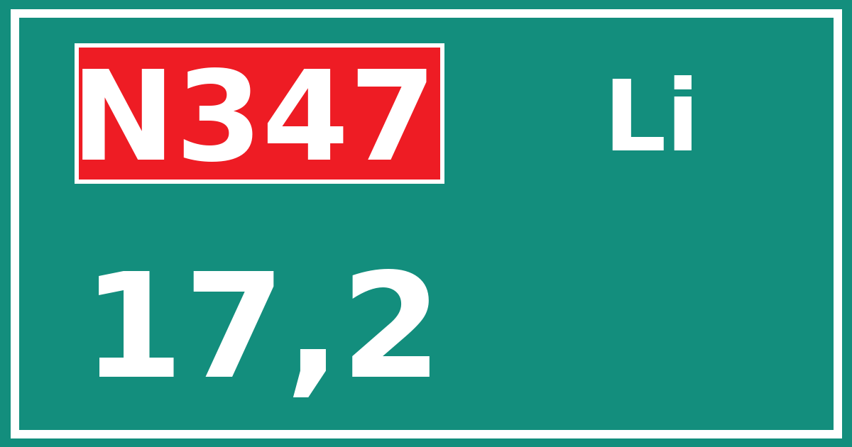 Hectometerbord N347 17,2 zijde Li