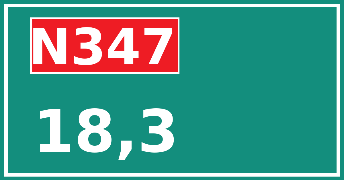 Hectometerbord N347 18,3