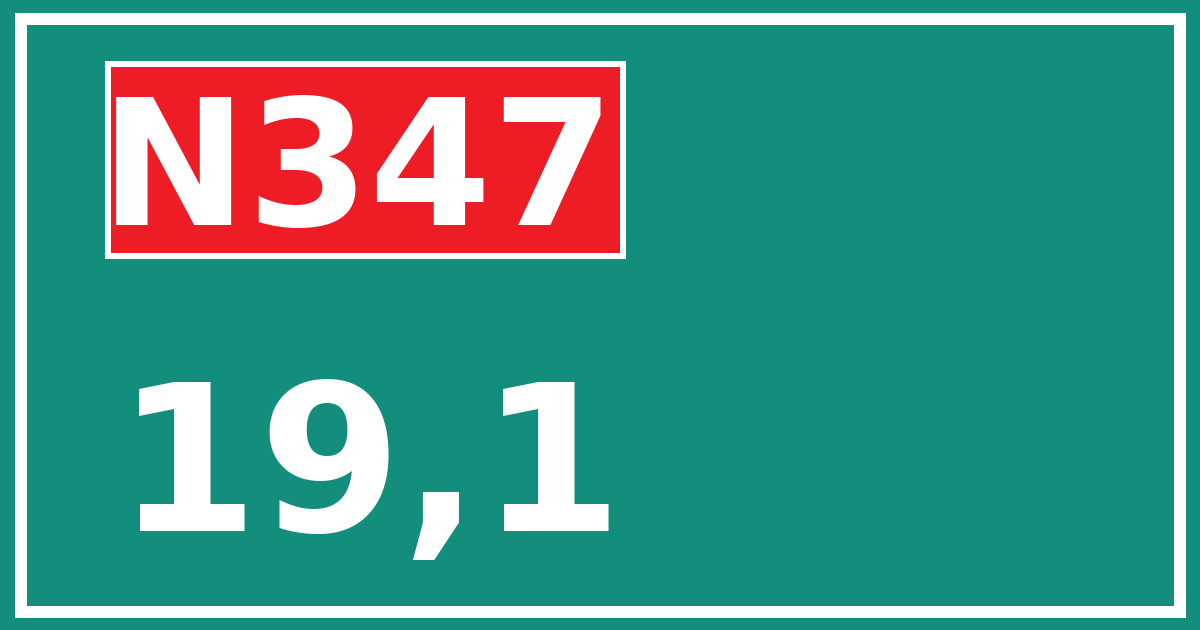 Hectometerbord N347 19,1