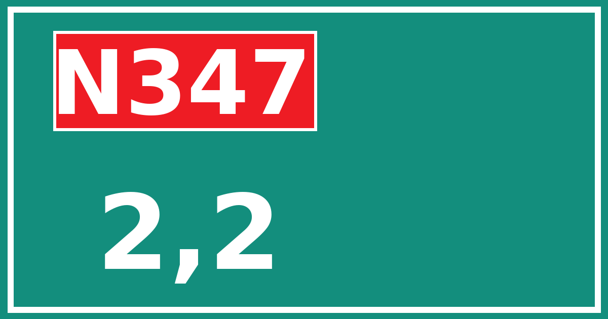 Hectometerbord N347 2,2
